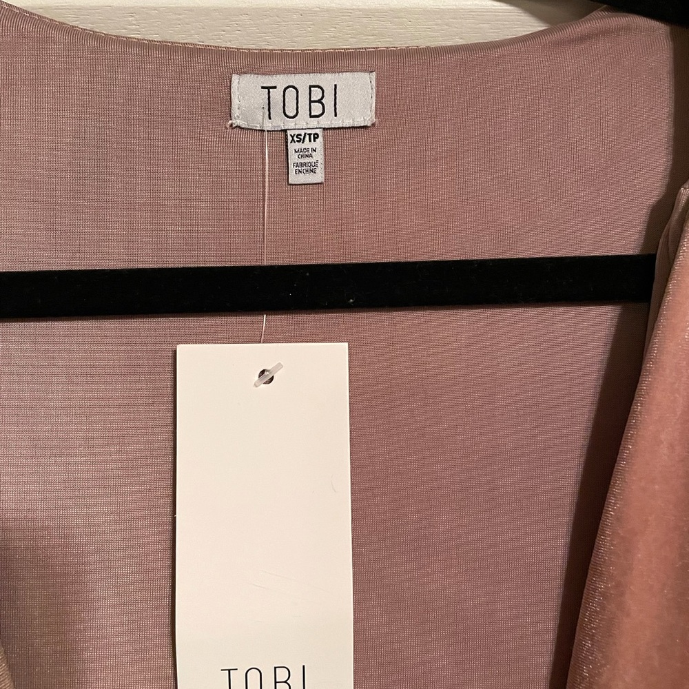 Velvet wrap maxi dress in nude/blush. Size XS, tags still on; never been worn